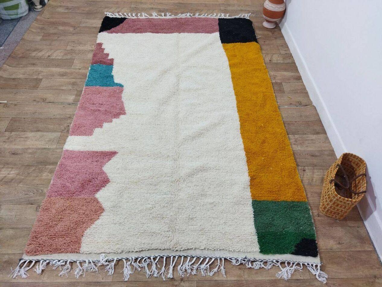 Pakistani Handmade Vintage Moroccan Berber Rug 6.2' x 9.8', 1980s, 1X05 For Sale