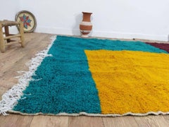Handmade Vintage Moroccan Berber Rug 6.4' x 9.6', 1980s, 1X07