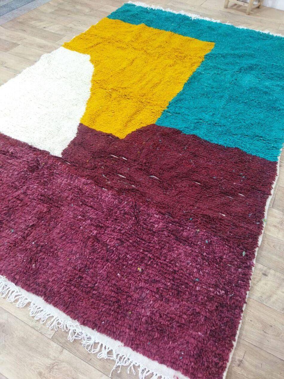 Tapis berbère marocain vintage fait à la main 6,4' x 9,6', années 1980, 1X07 Bon état - En vente à Bordeaux, FR
