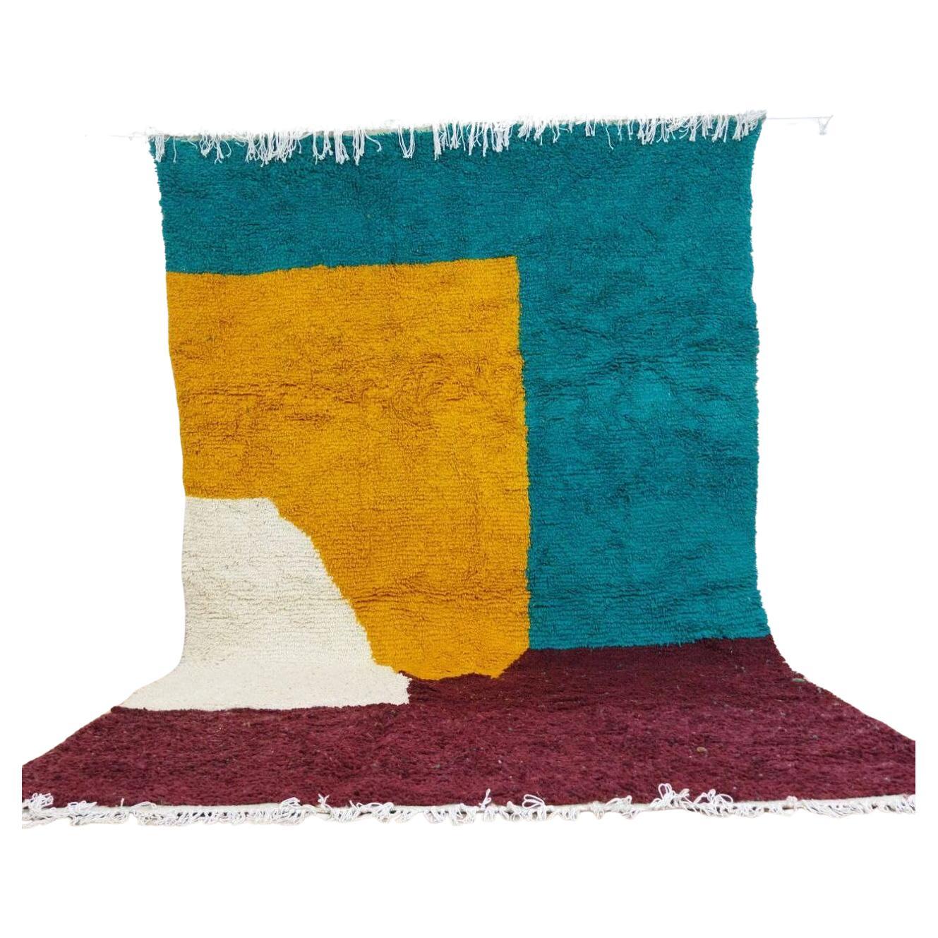 Handgefertigter marokkanischer Berberteppich 6,4' x 9,6', 1980er Jahre, 1X07