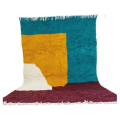 Handmade Vintage Moroccan Berber Rug 6.4' x 9.6', 1980s, 1X07