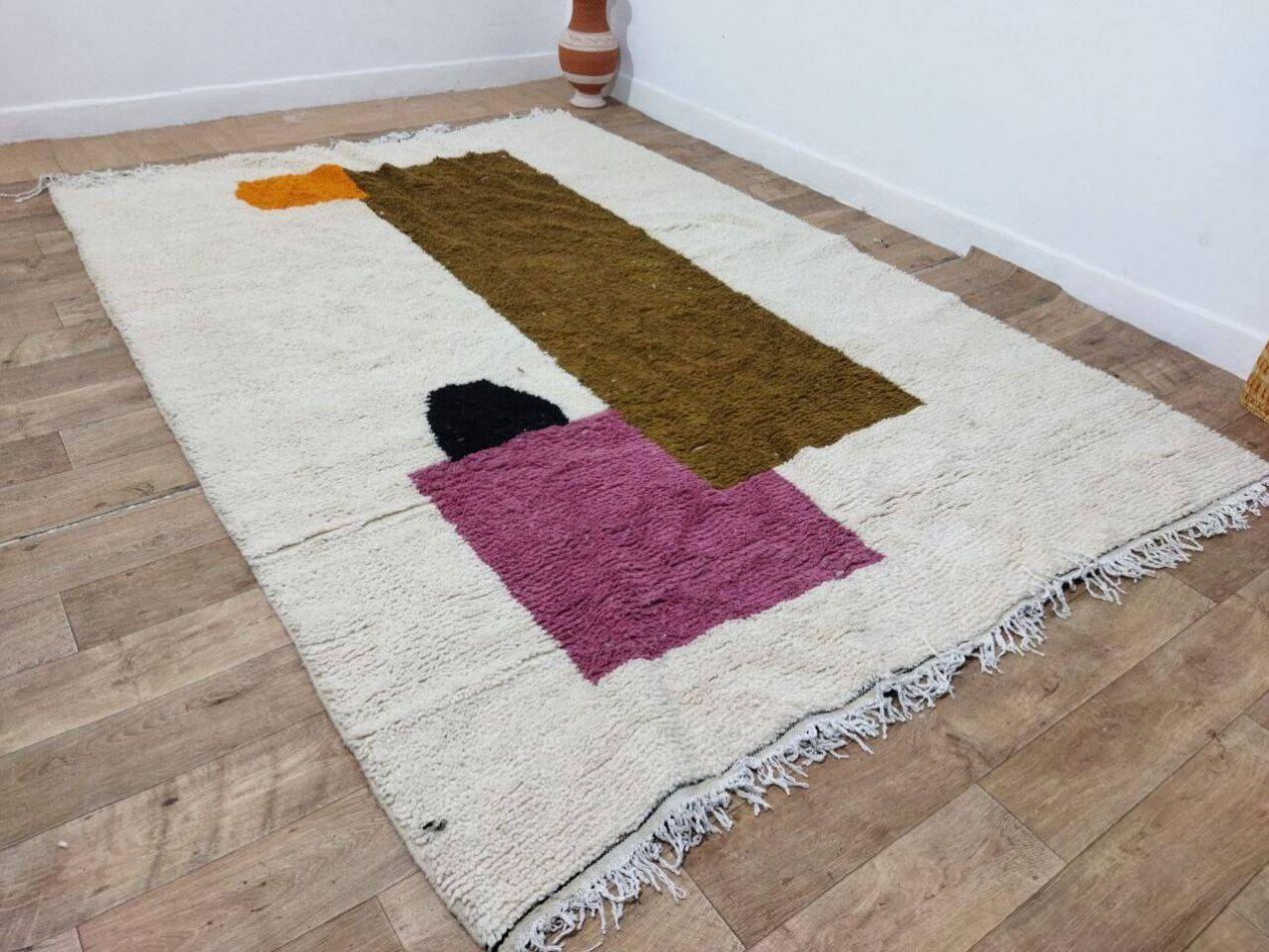 Pakistanais Tapis berbère marocain vintage fait à la main 6,8' x 9,8', années 1980, 1X04 en vente