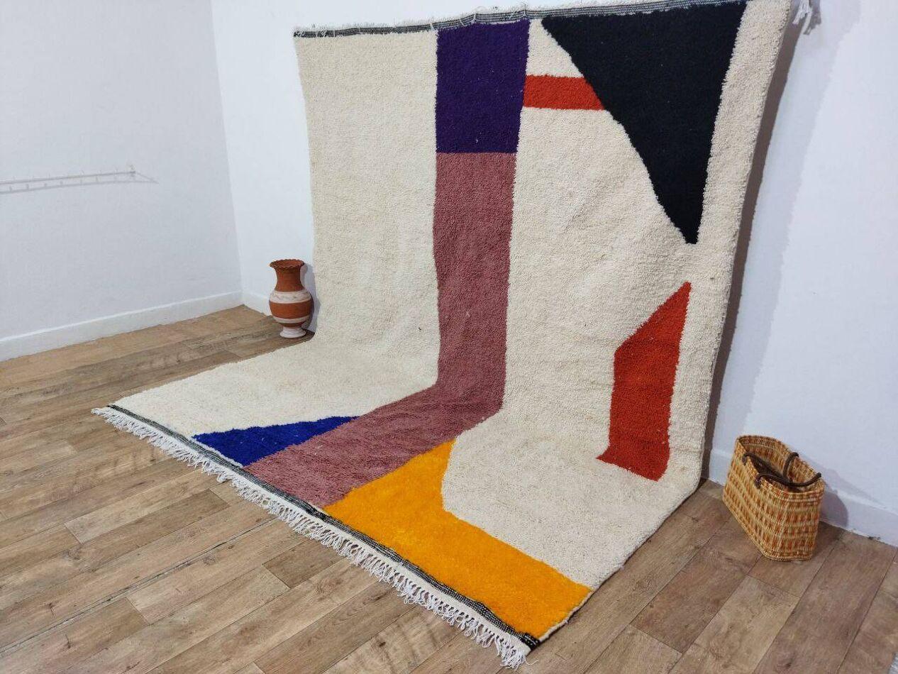 Tapis berbère marocain vintage fait à la main 8.4' x 9,9', années 1980, 1X06 Bon état - En vente à Bordeaux, FR