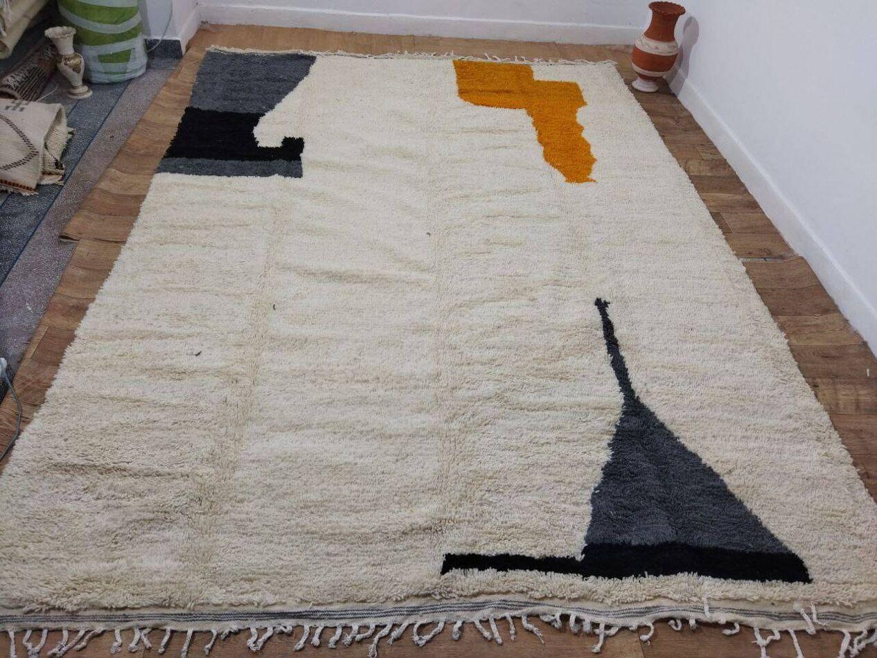Noué à la main Tapis berbère marocain vintage fait à la main 8.5' x 11.8', années 1980, 1X02 en vente