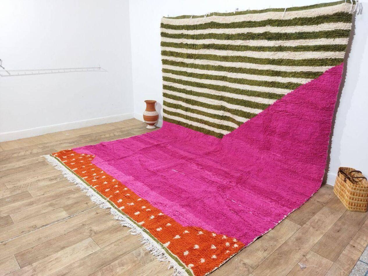 Pakistani Handmade Vintage Moroccan Berber Rug 8.9' x 11.8', 1980s, 1X03 For Sale