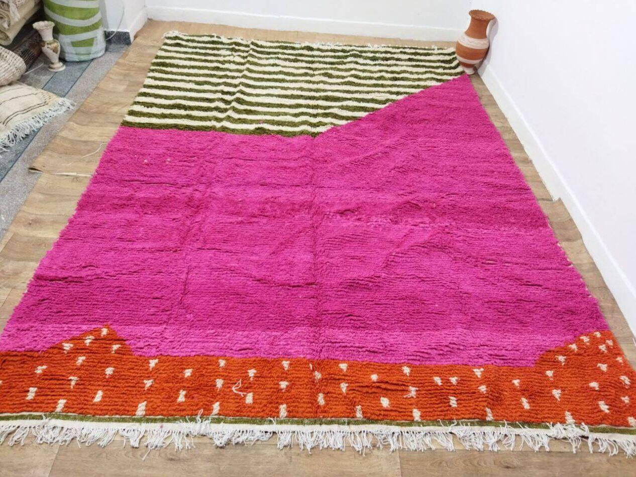 Handmade Vintage Moroccan Berber Rug 8.9' x 11.8', 1980s, 1X03 In Good Condition For Sale In Bordeaux, FR