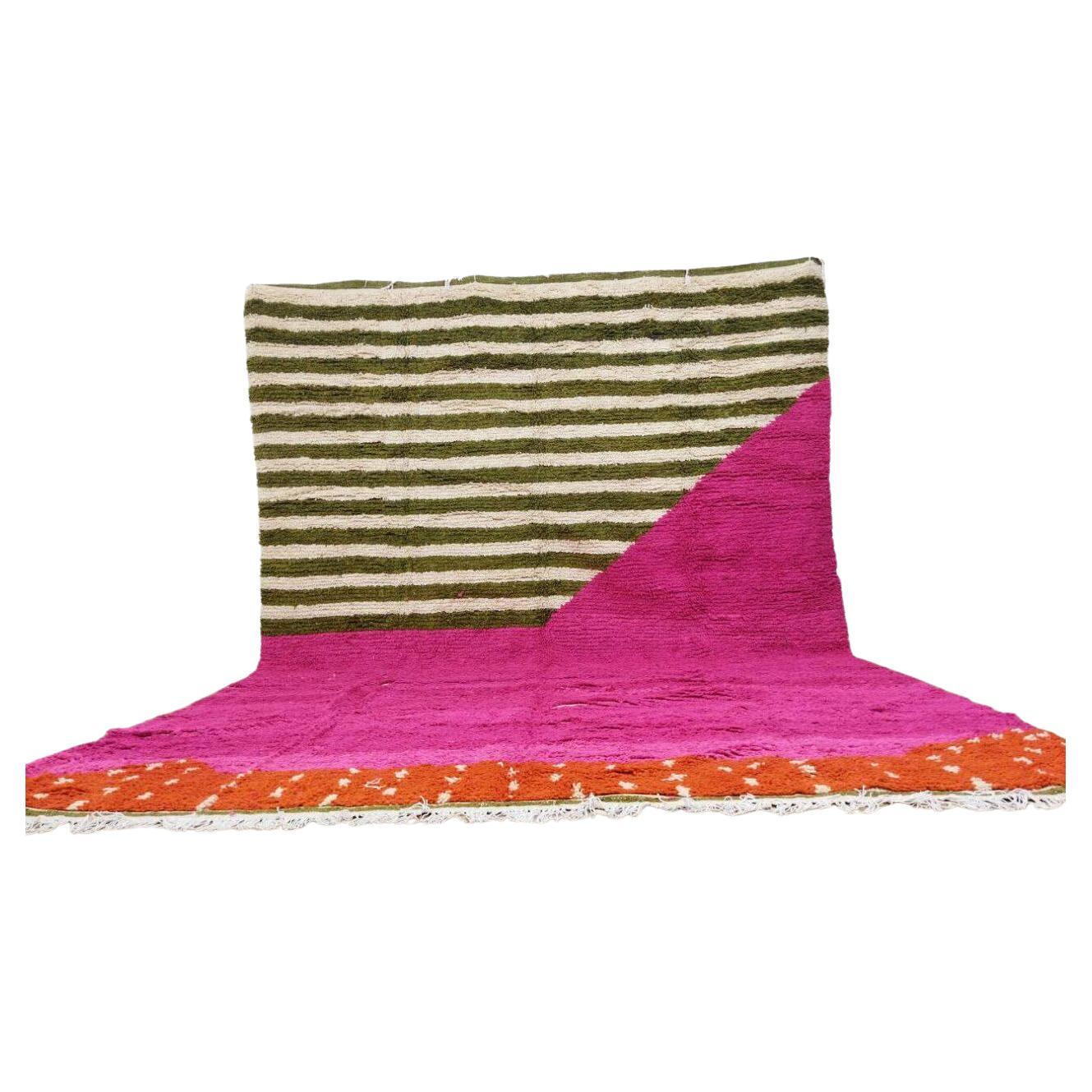 Handmade Vintage Moroccan Berber Rug 8.9' x 11.8', 1980s, 1X03 For Sale