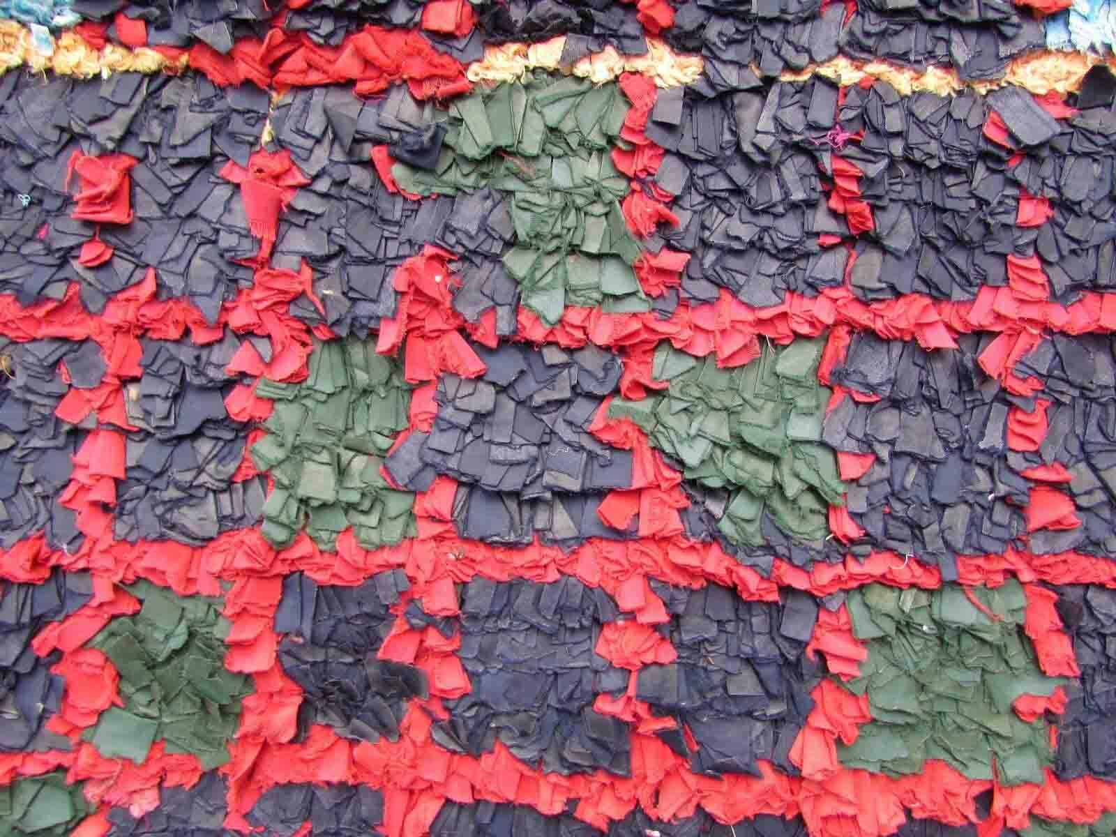 Handgefertigter marokkanischer Boucherouite-Teppich im Vintage-Stil, 1970er Jahre, 1Q16 2