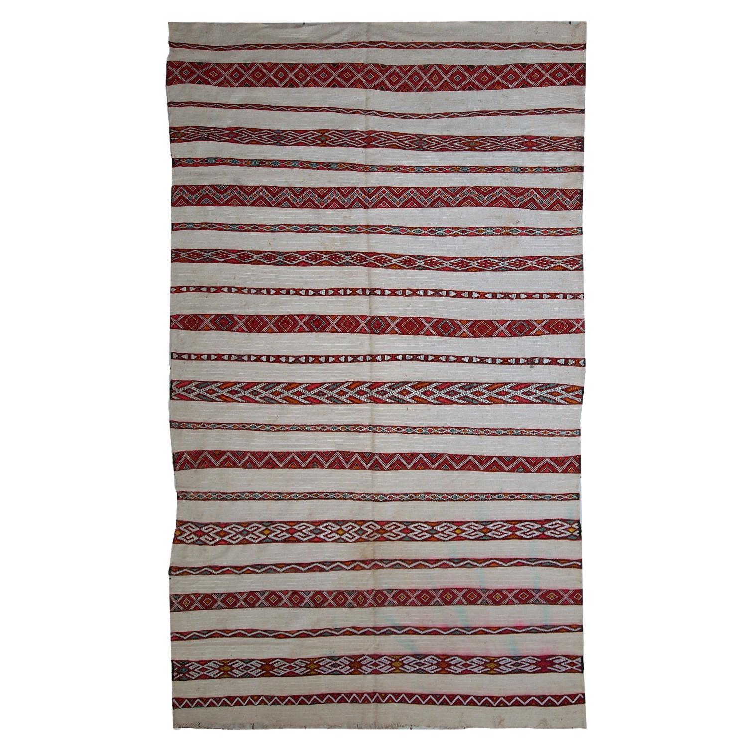 Kilim marroquí vintage hecho a mano, años 50, 1C214
