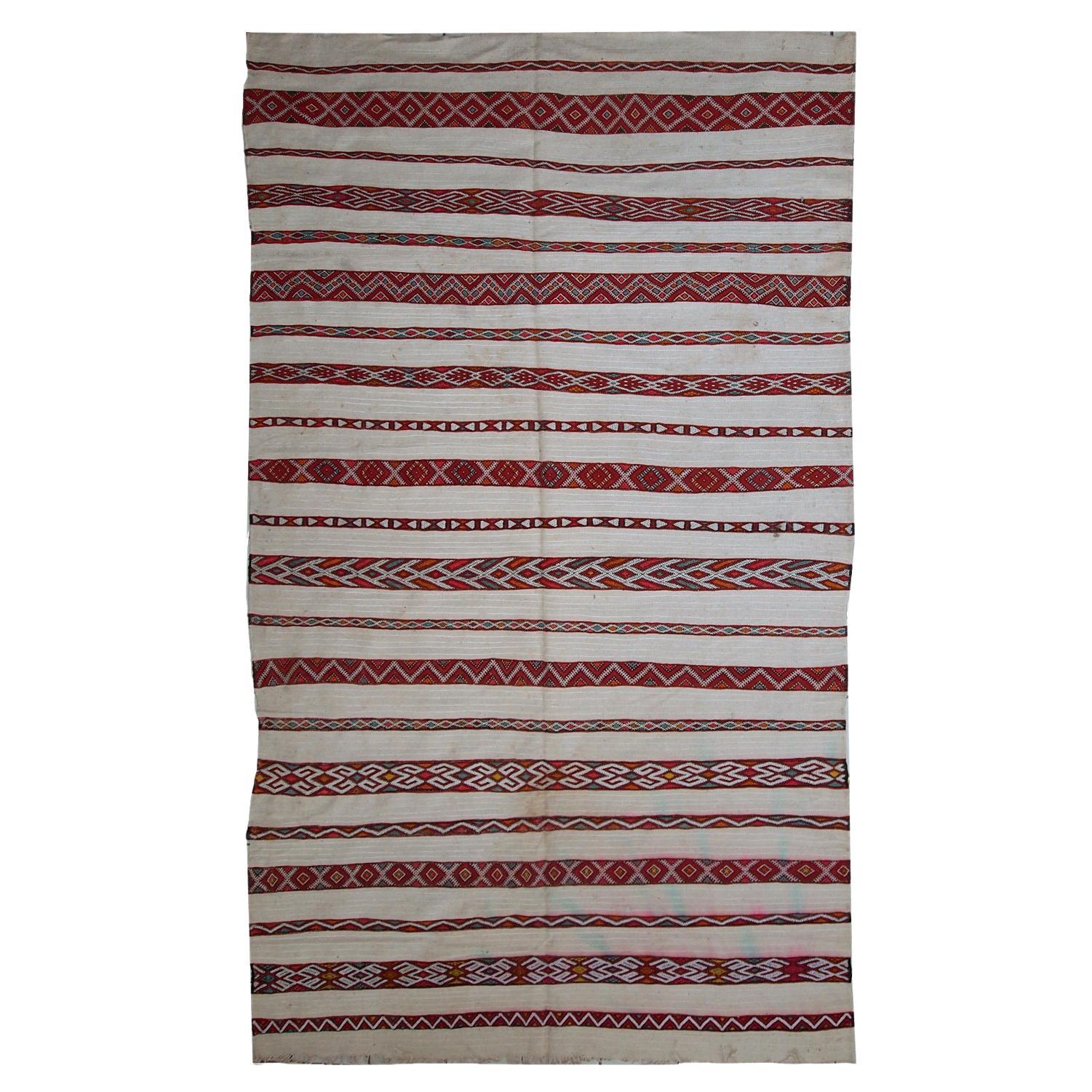 Handmade Vintage Moroccan Kilim, 1950s, 1C214 For Sale