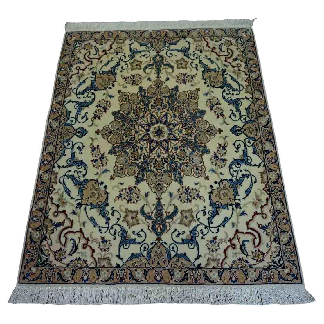 Tappeto vintage in stile Nain fatto a mano, anni '70, 1D22 in vendita