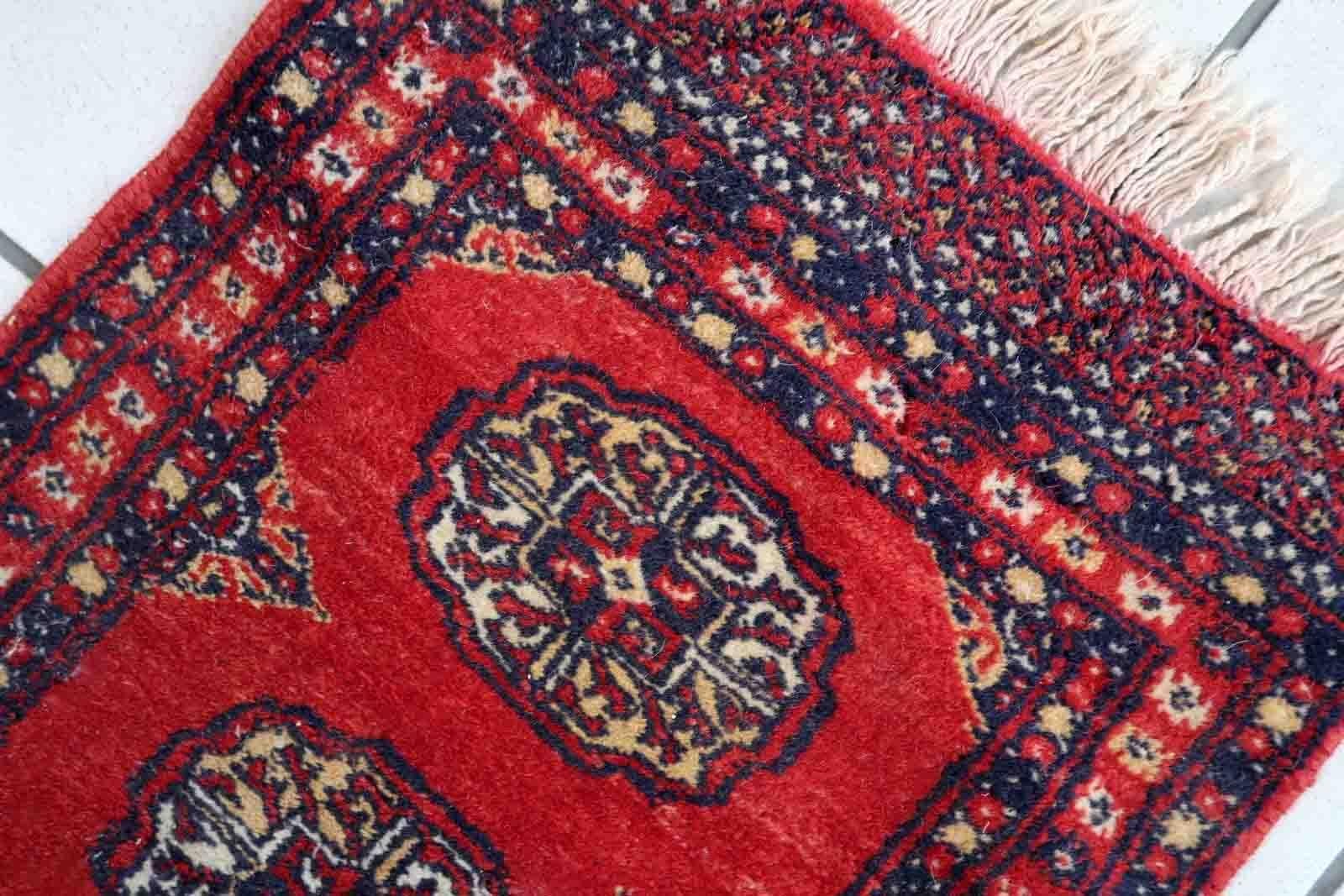 Mat pakistanais vintage fait à la main, années 1970, 1c876 Bon état - En vente à Bordeaux, FR