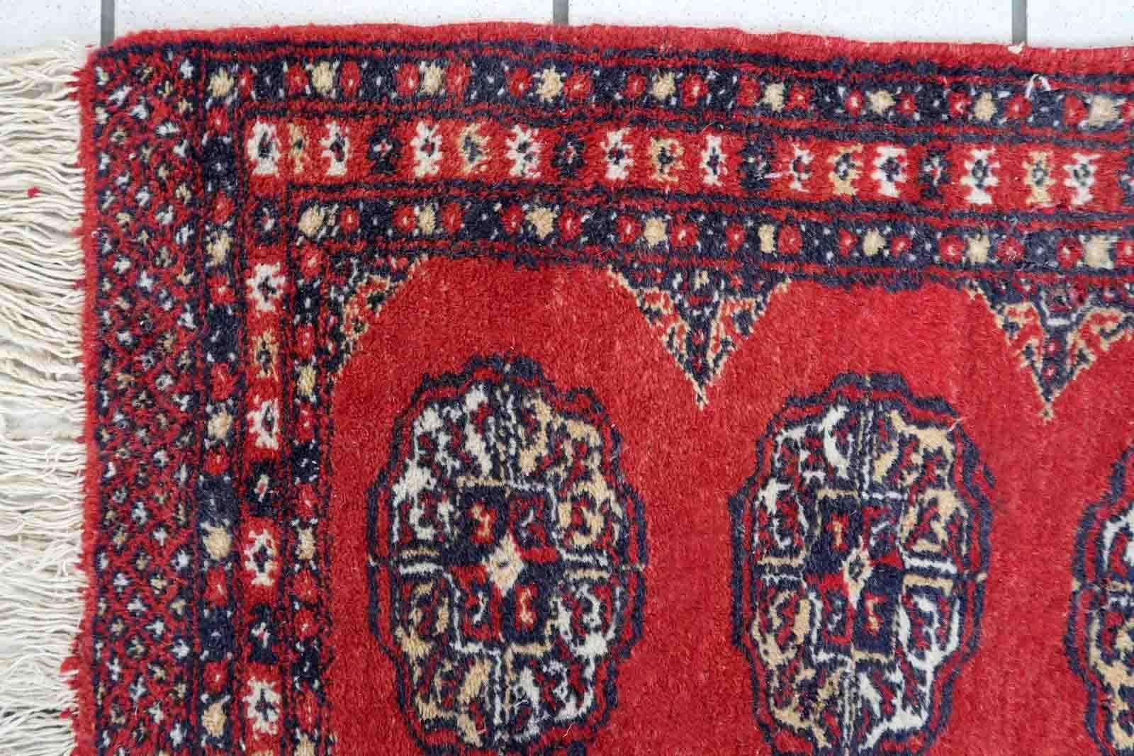 Wool Handmade Vintage Pakistani Lahore Mat, 1970s, 1c876 For Sale