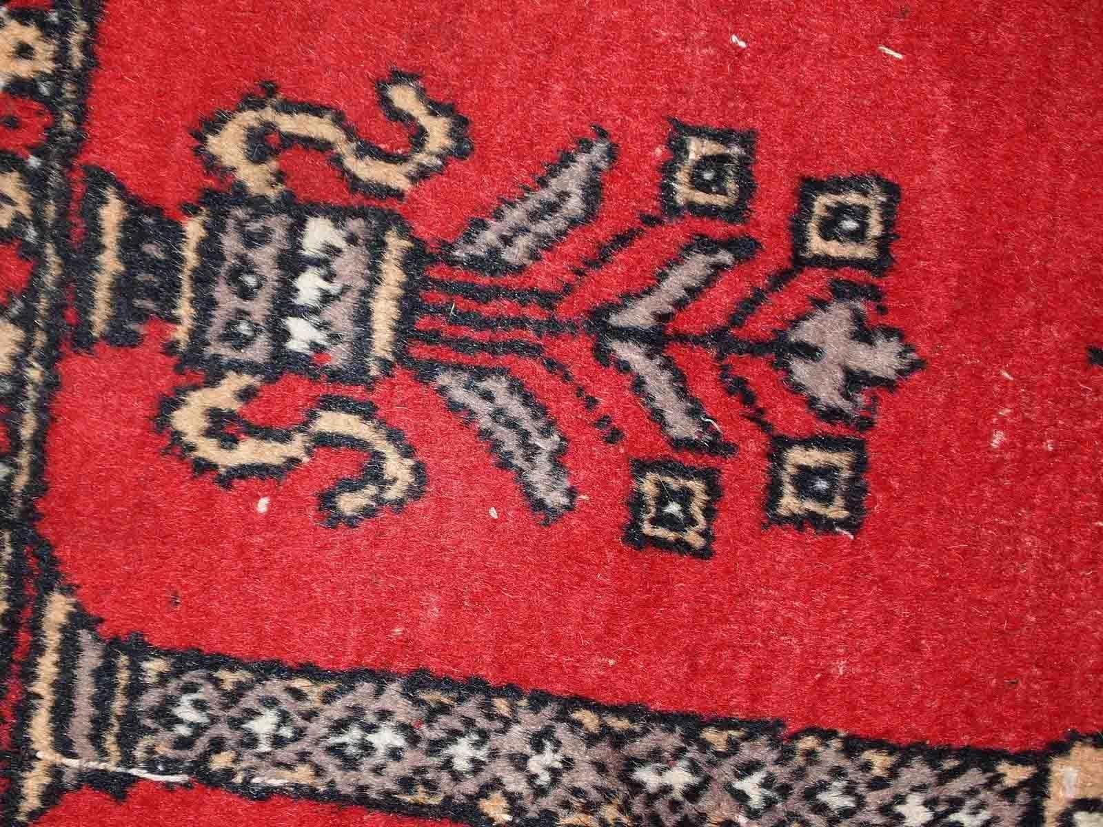 Handmade Vintage Pakistani Lahore Rug, 1950s, 1C764 For Sale 1