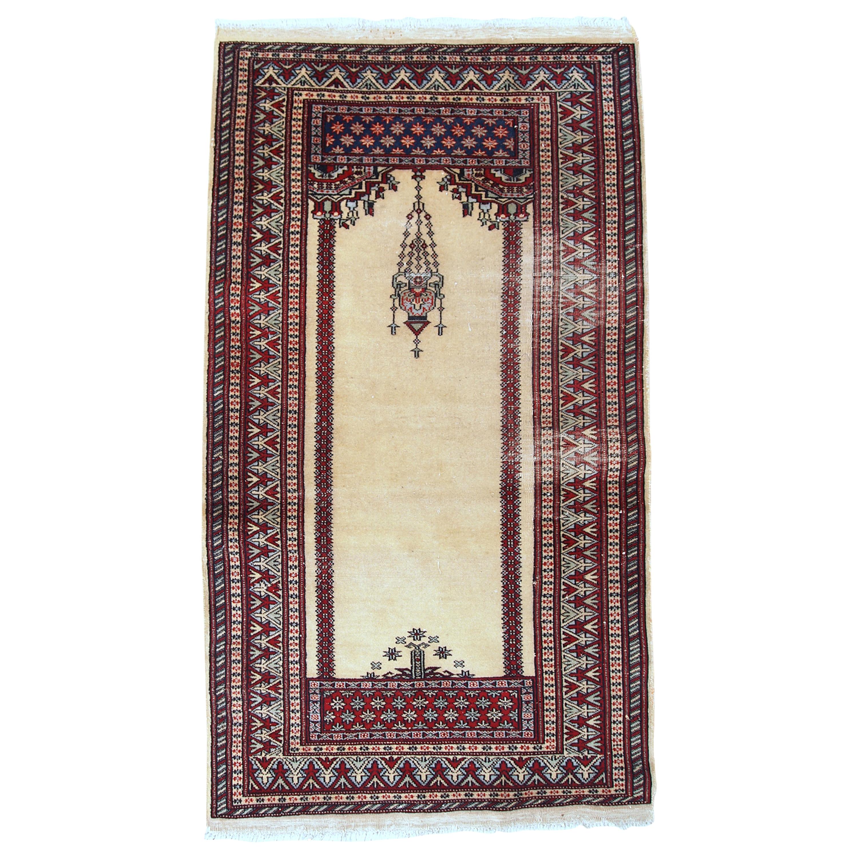 Tappeto Lahore pakistano vintage fatto a mano, anni '60, 1C716