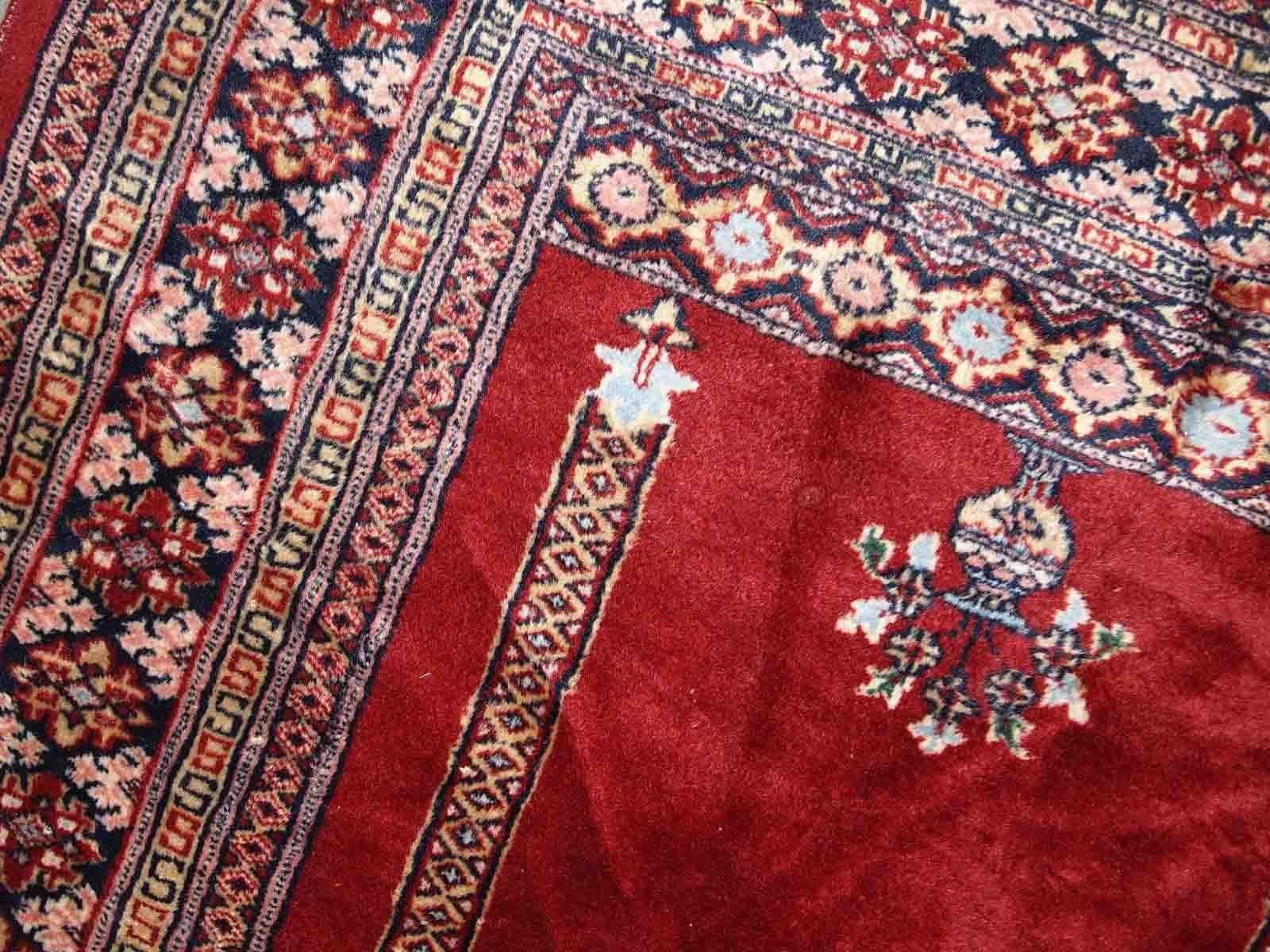 Pakistano Tappeto Lahore pakistano vintage fatto a mano, anni '60, 1C806 in vendita