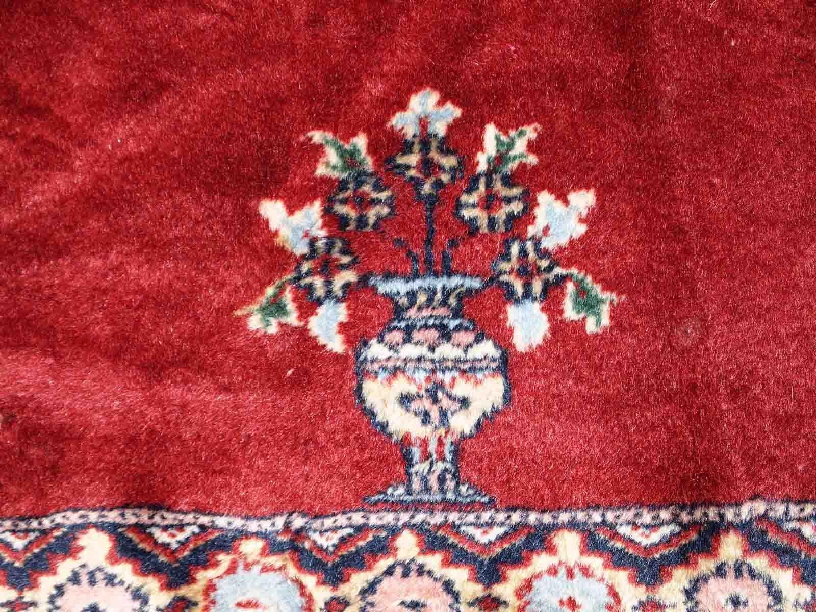 Annodato a mano Tappeto Lahore pakistano vintage fatto a mano, anni '60, 1C806 in vendita