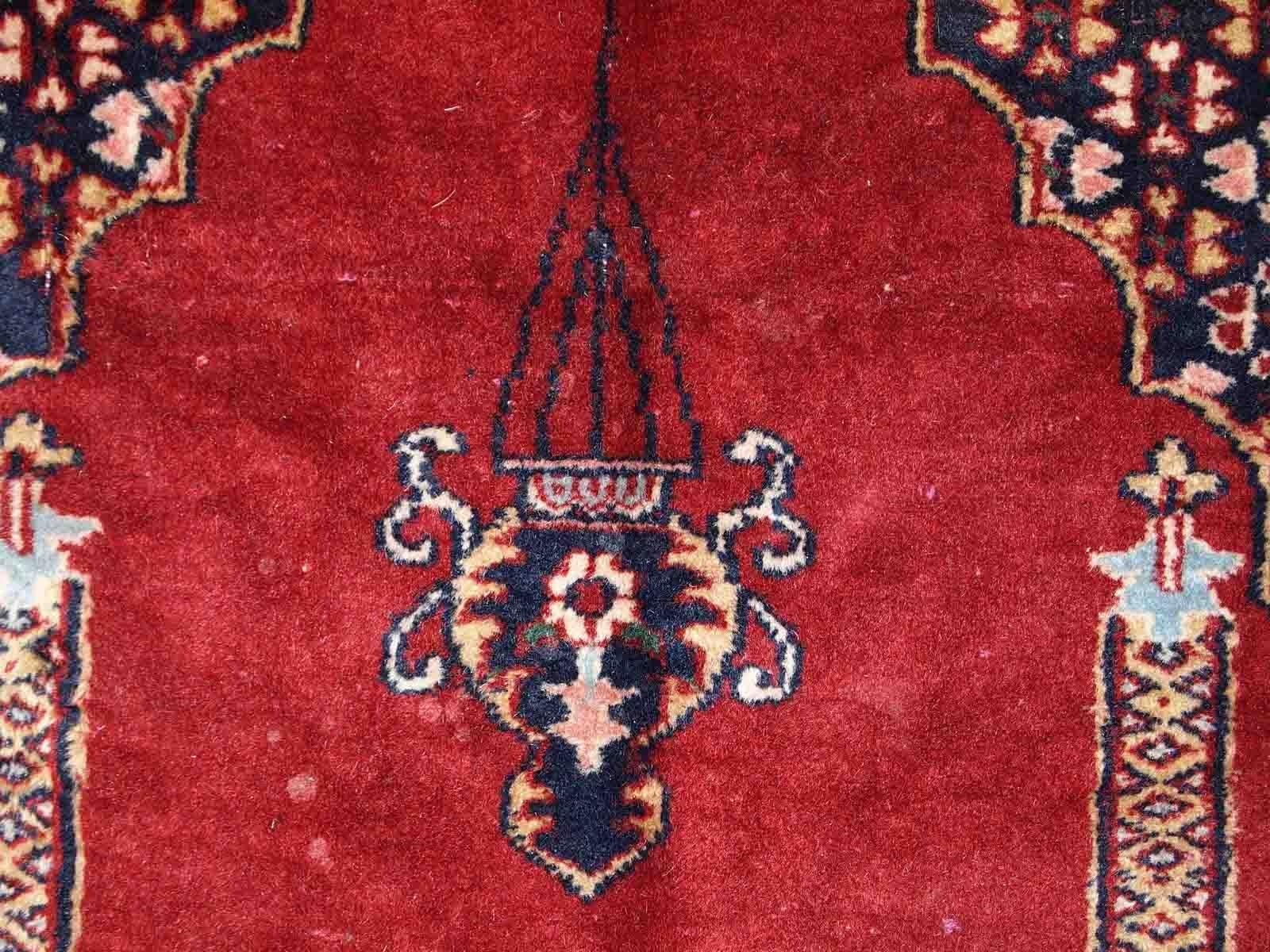 Tappeto Lahore pakistano vintage fatto a mano, anni '60, 1C806 In condizioni discrete in vendita a Bordeaux, FR