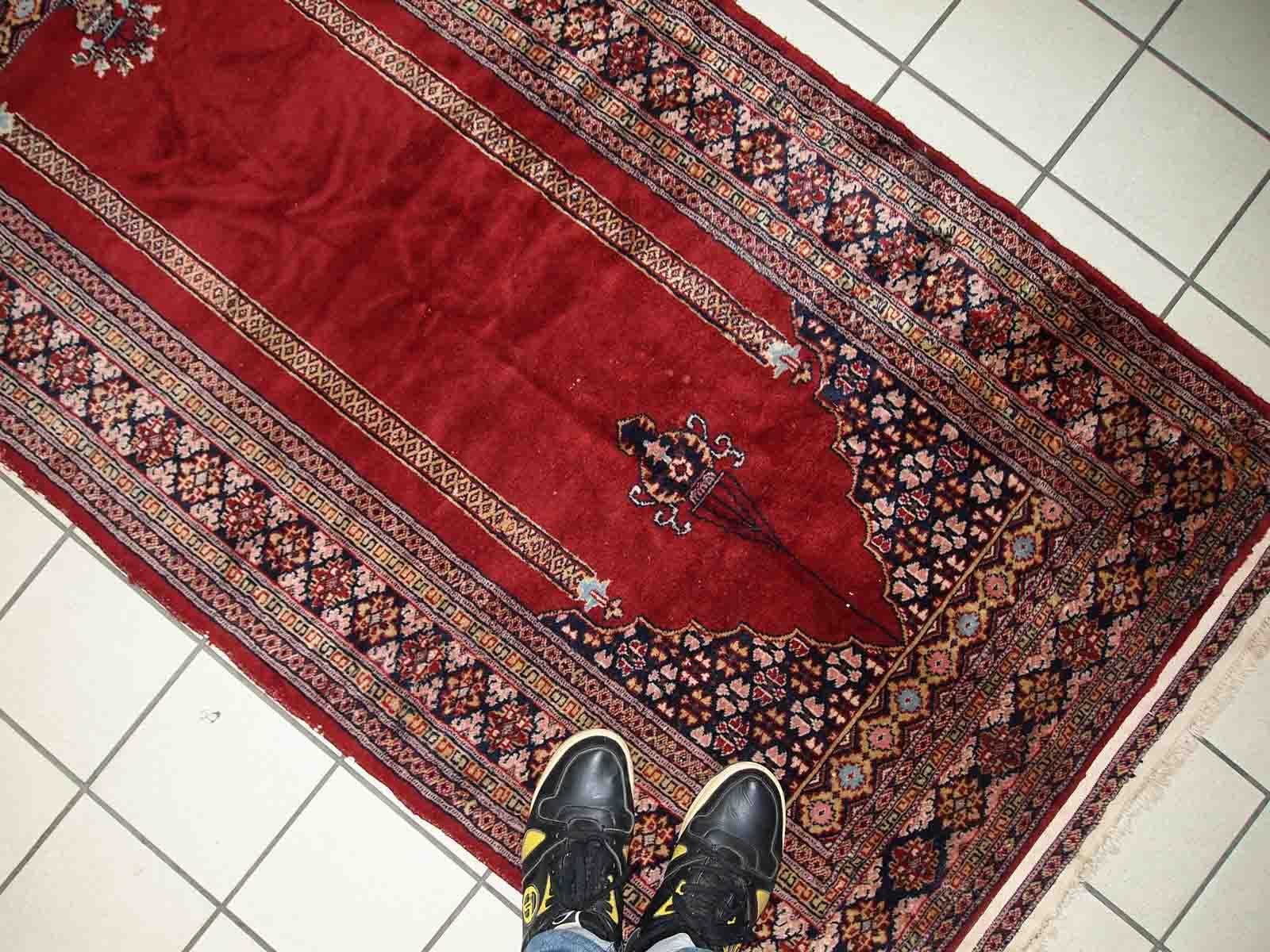 Lana Tappeto Lahore pakistano vintage fatto a mano, anni '60, 1C806 in vendita