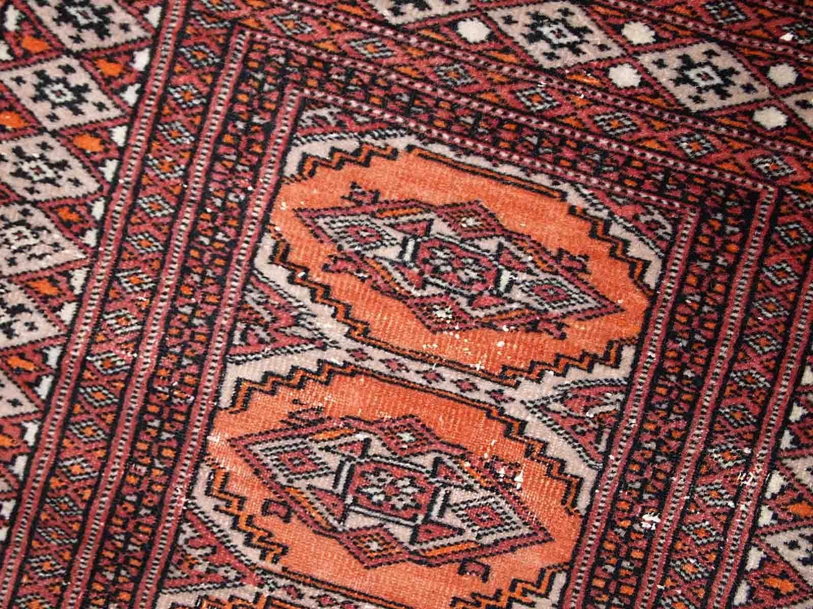 Annodato a mano Tappeto Lahore pakistano vintage fatto a mano, anni '60, 1C807 in vendita