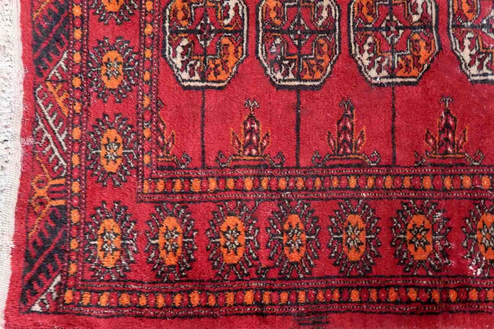 Wool Handmade Vintage Pakistani Lahore Rug, 1970s, 1C965 For Sale