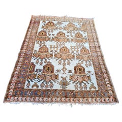 Tapis persan vintage Afshar fait main 4.1' x 5.3' 1930s - 2K44