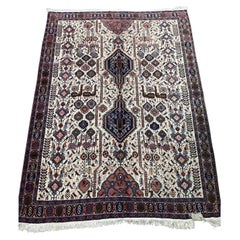 Handmade Vintage Persian Afshar Rug 5' x 6.7', 1970s - 1N61