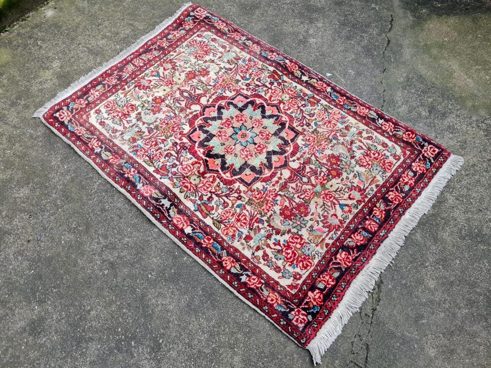 Handgefertigte Vintage persischen Bidjar Teppich 2,7 'x 4' 1950er Jahre - 2K49 (Wolle) im Angebot