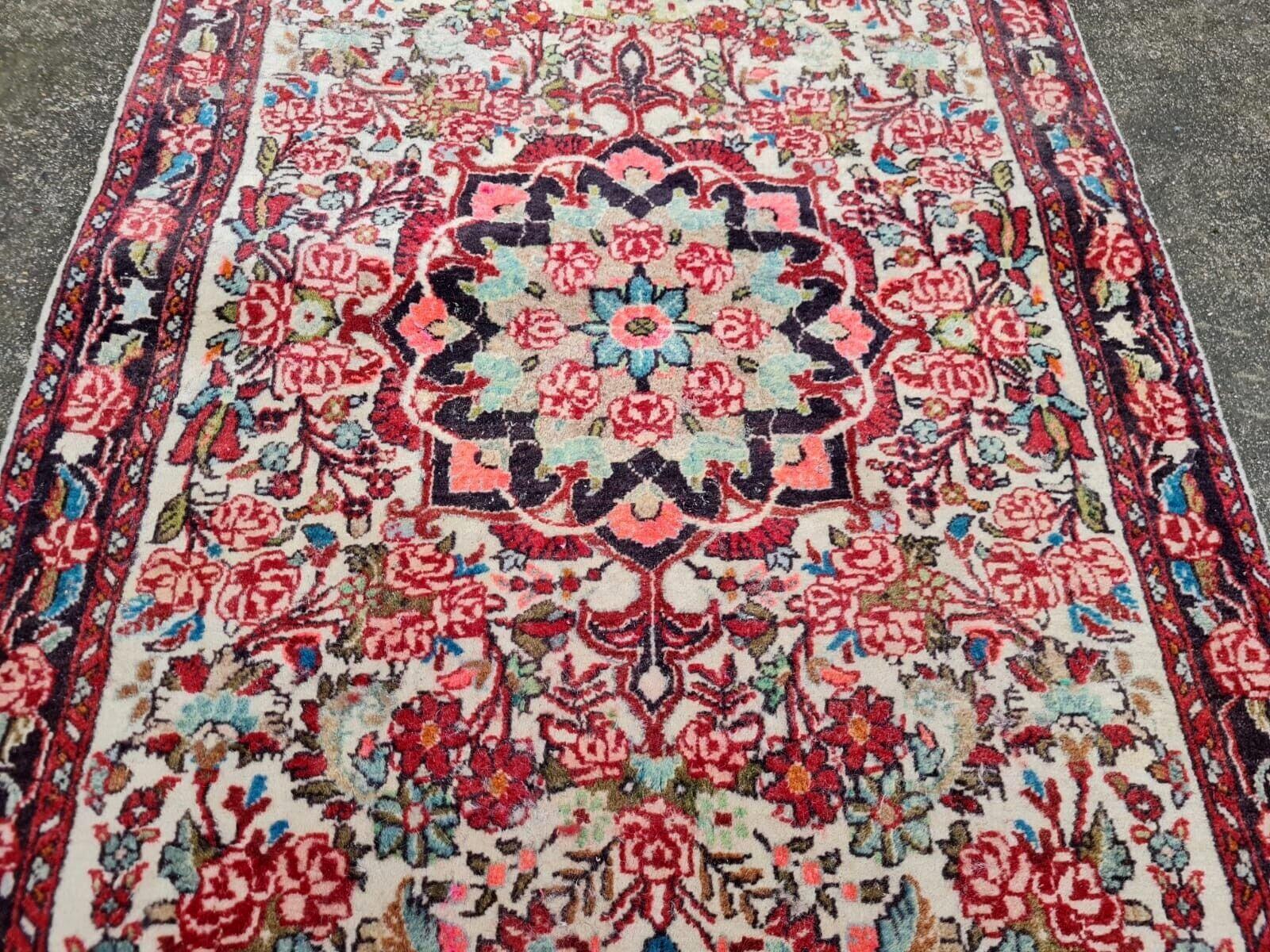 Handgefertigte Vintage persischen Bidjar Teppich 2,7 'x 4' 1950er Jahre - 2K49 im Angebot 1