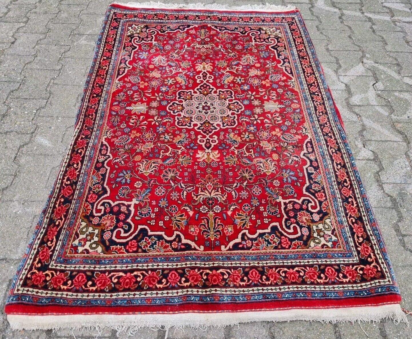 Alfombra vintage persa bidjar 3.6' x 5.3' 1940s - 2K27 Anudado a mano en venta