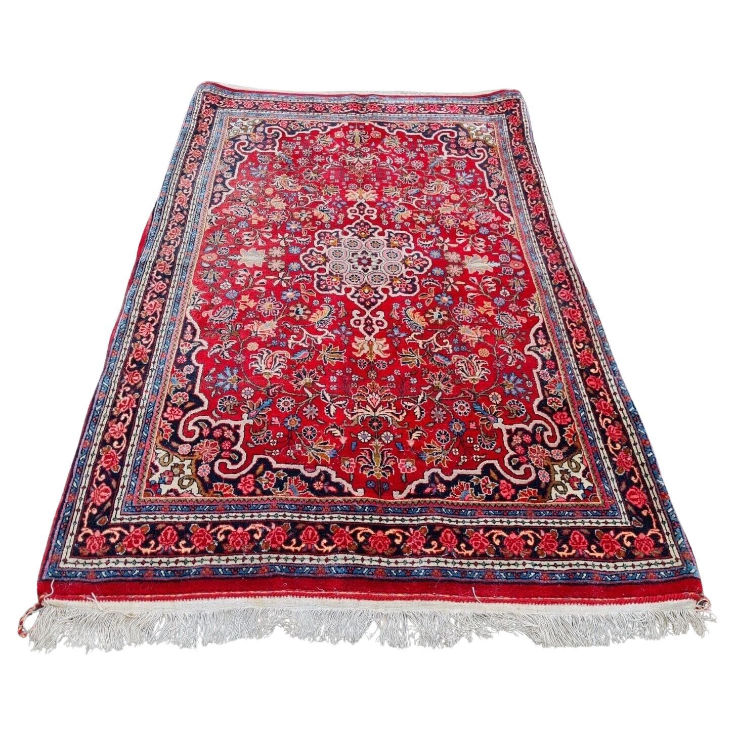 Alfombra vintage persa bidjar 3.6' x 5.3' 1940s - 2K27