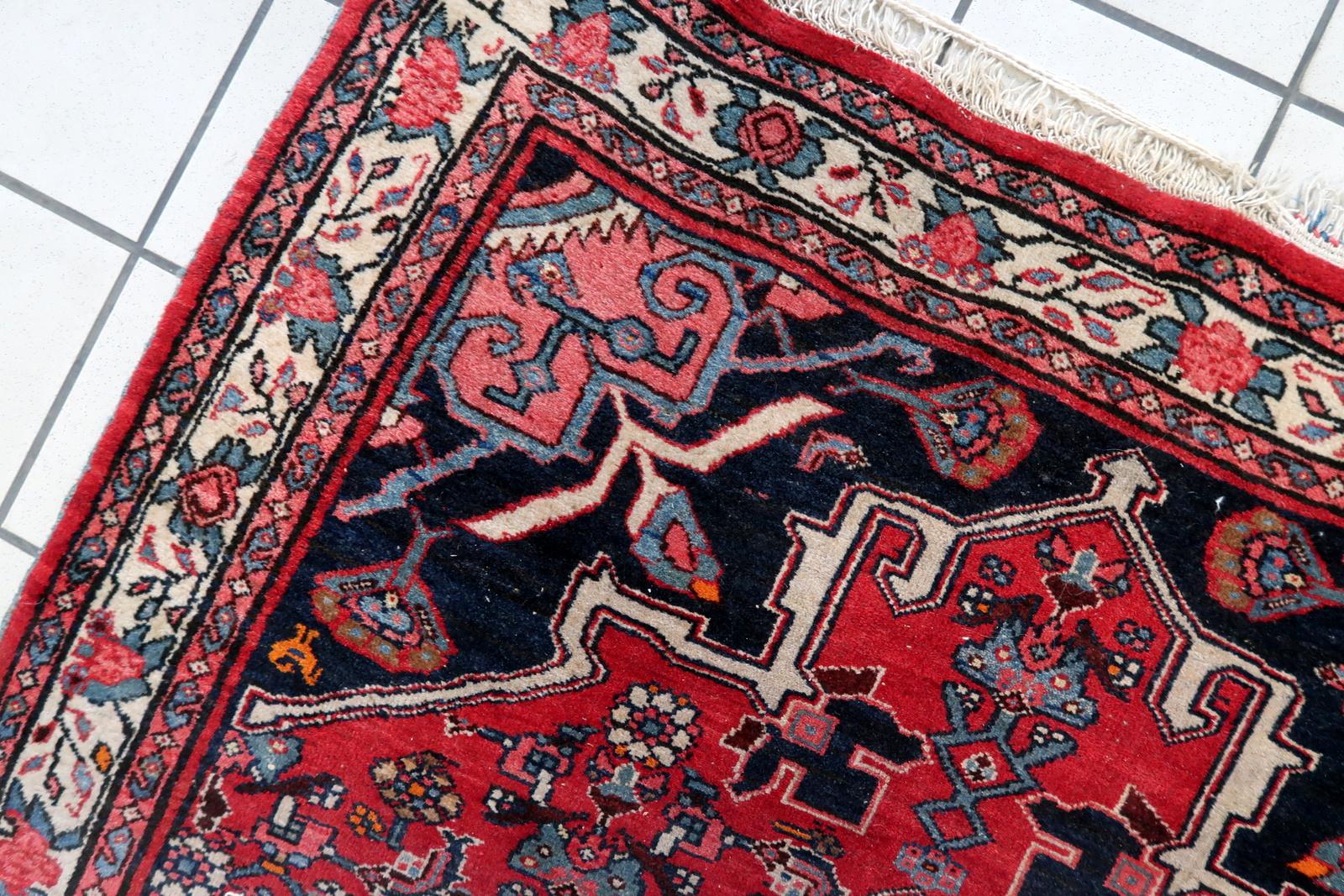 Handmade Vintage Persian Bidjar Rug 3.6' x 5.7', 1960s - 1C1142 For Sale 3