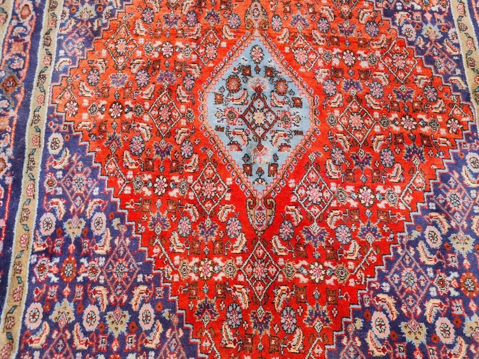 Alfombra Persa Bidjar Vintage hecha a mano 3.9' x 5.2' Años 60 - 2K46 Anudado a mano en venta