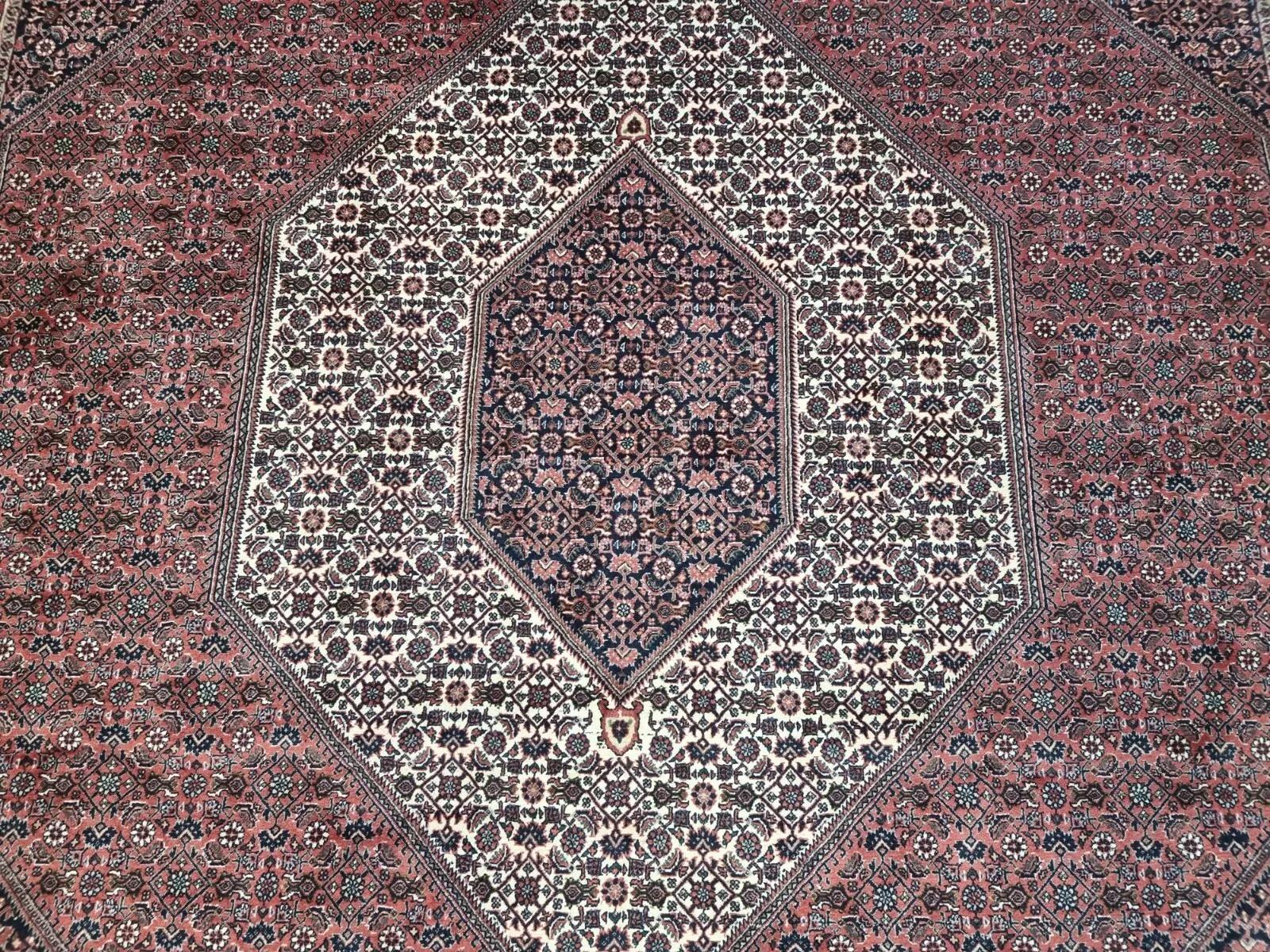 Handgefertigter persischer Bidjar-Teppich im Vintage-Stil 8,3' x 11,4' 1970er Jahre - 1D196 im Zustand „Gut“ im Angebot in Bordeaux, FR