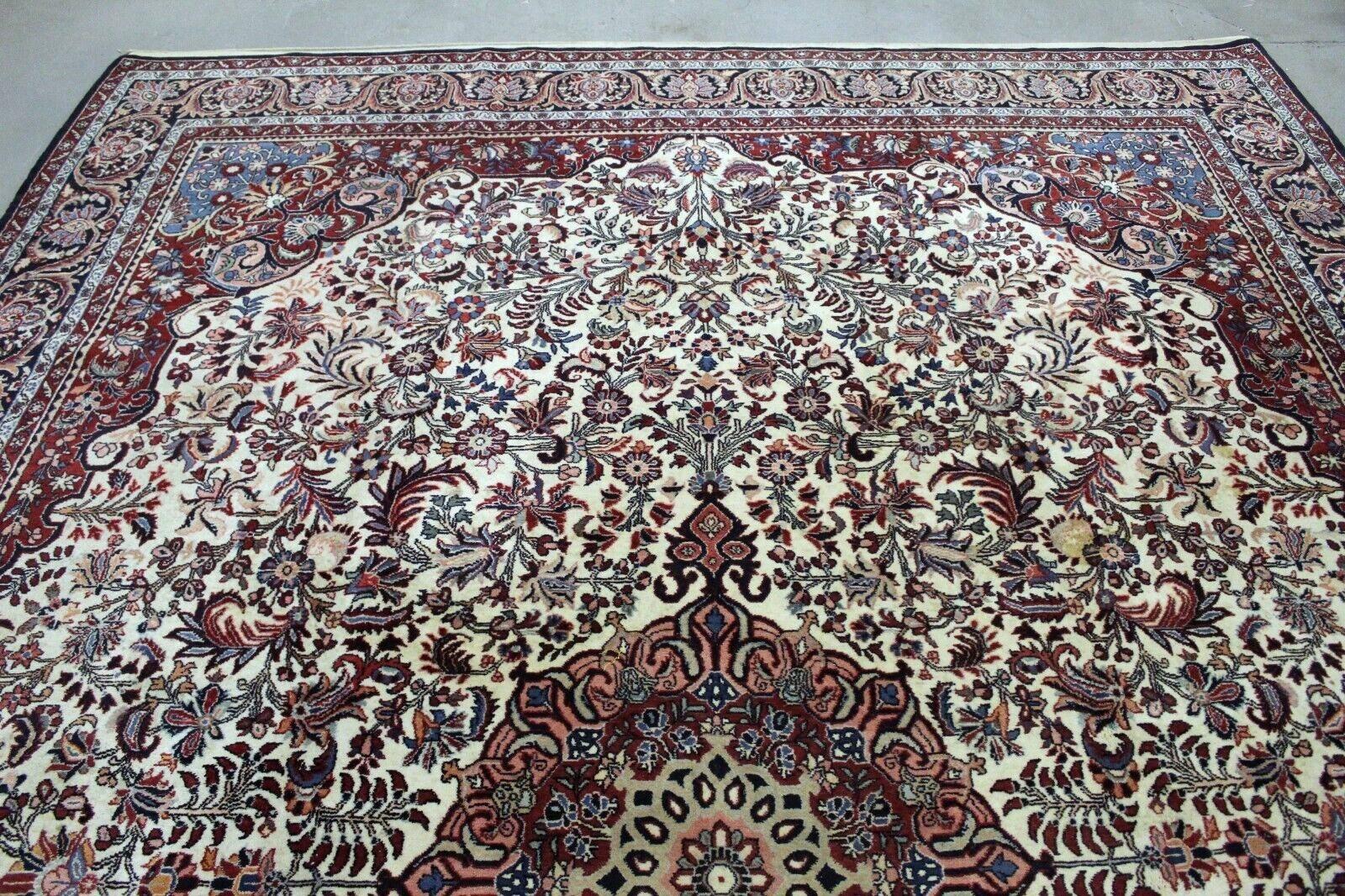Alfombra persa bidjar vintage hecha a mano 8,8' x 12,6, años 60 - 1K07 Lana en venta