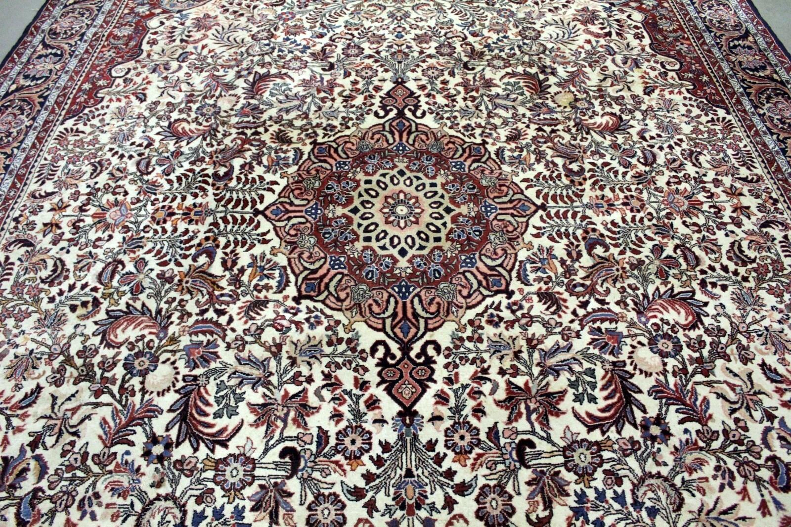Alfombra persa bidjar vintage hecha a mano 8,8' x 12,6, años 60 - 1K07 en venta 1