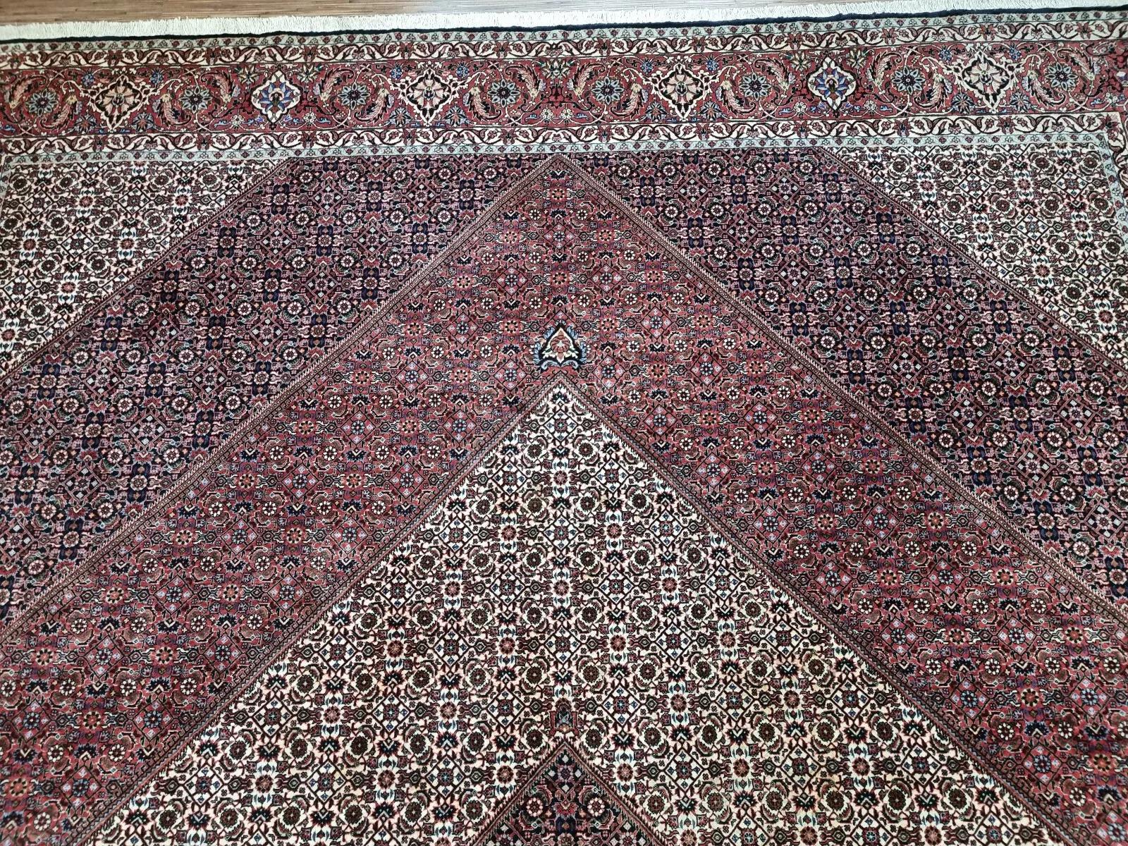 Handgefertigter persischer Bidjar-Teppich im Vintage-Stil 9,8' x 12,9' 1970er Jahre - 1D187 (Wolle) im Angebot