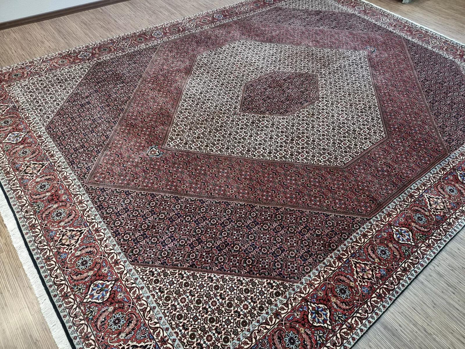 Handgefertigter persischer Bidjar-Teppich im Vintage-Stil 9,8' x 12,9' 1970er Jahre - 1D187 im Angebot 1