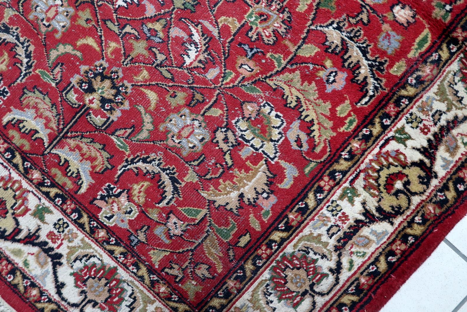 Handgefertigter Vintage Persian Distressed Hamadan Teppich 4.2' x 6.2', 1950er Jahre - 1C1186 im Zustand „Gut“ im Angebot in Bordeaux, FR