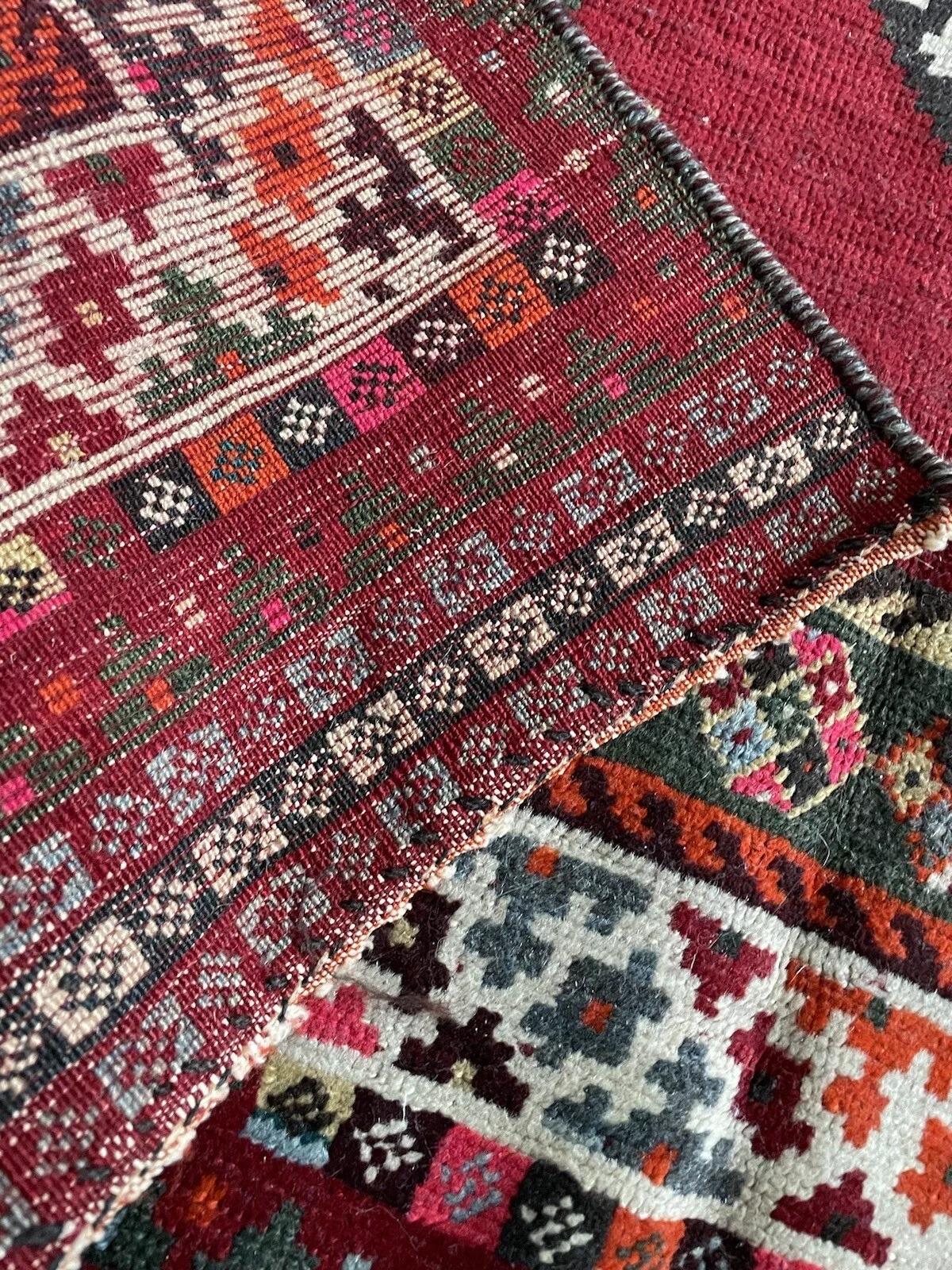 Handgefertigter alter persischer Gabbeh-Teppich 3,5' x 6,7', 1960er Jahre - 1N54 im Angebot 6