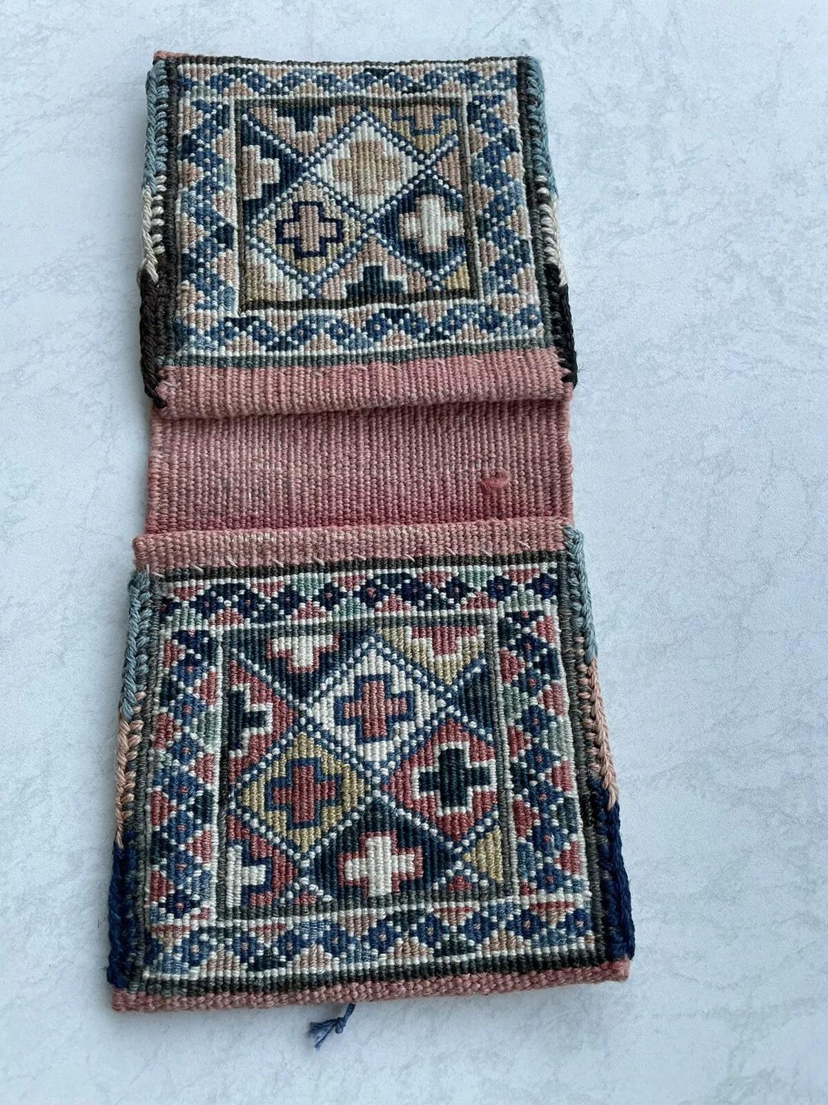 Borsa doppia Gashkai persiana d'epoca fatta a mano 4