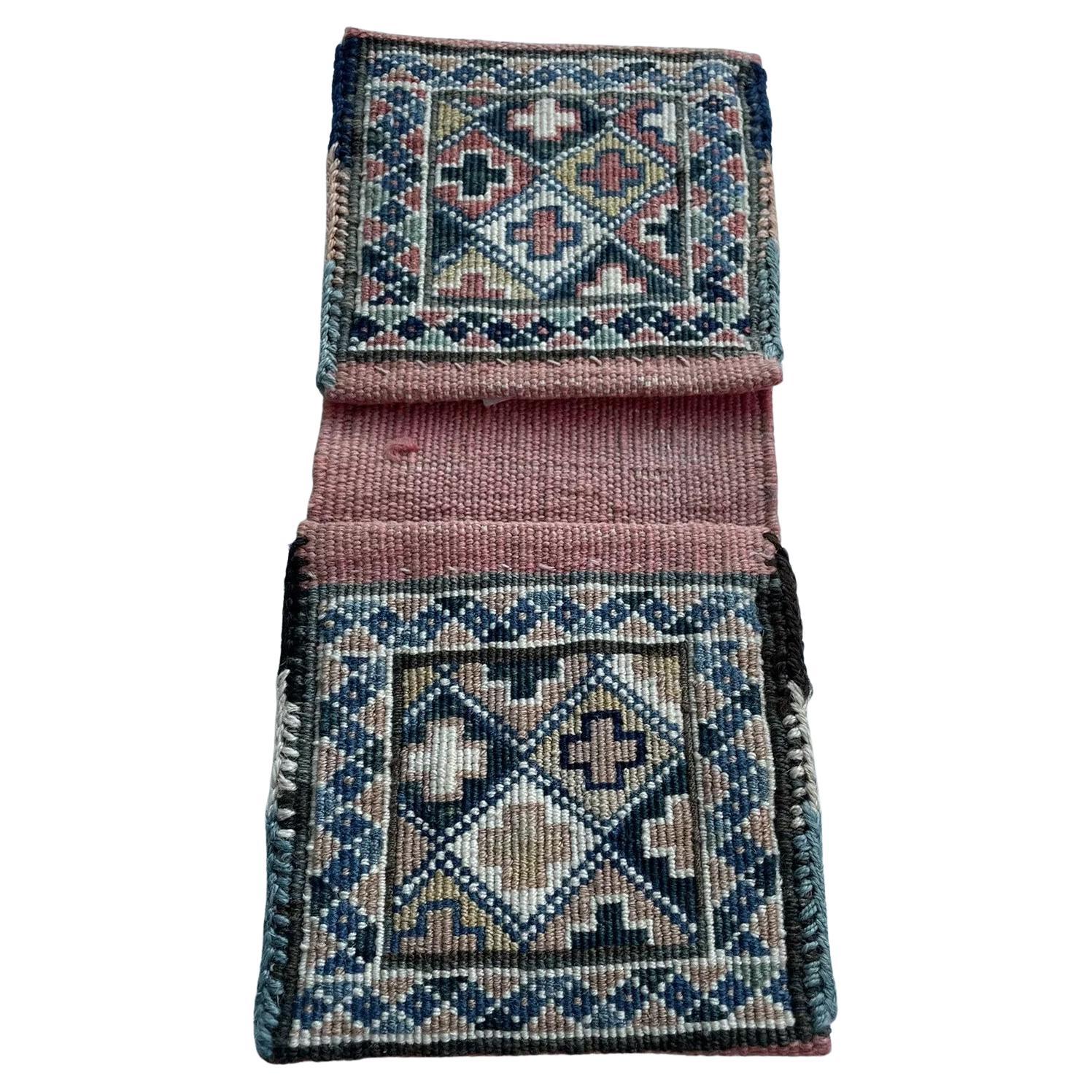 Sac double Gashkai persan vintage fait main 4" x 10", 1960s - 1N32