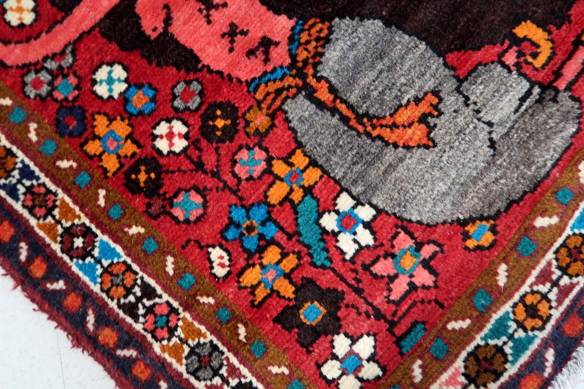 Wool Handmade Vintage Persian Hamadan Rug 2.3' x 2.9' 1970s - 1С1161 For Sale