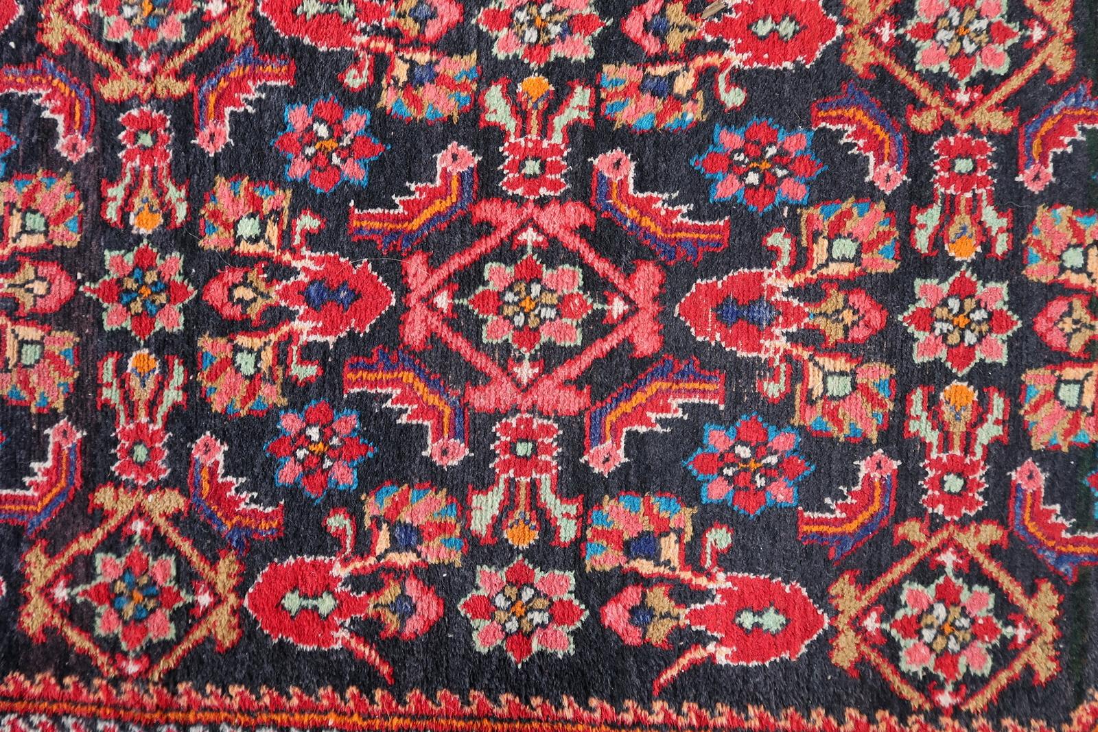 Mid-20th Century Handmade Vintage Persian Hamadan Rug 2.4' x 4.2', 1960s - 1C1139 For Sale