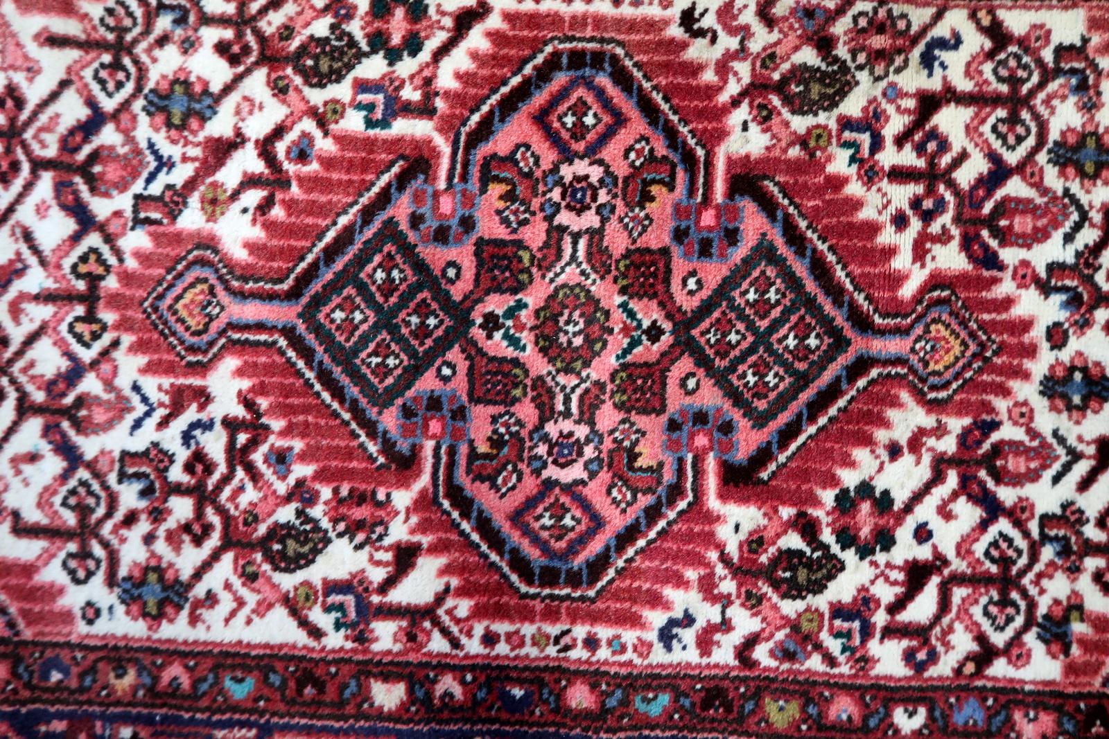 Wool Handmade Vintage Persian Hamadan Rug 2.5' x 4' (77cm x 124cm), 1970s - 1C1112 For Sale
