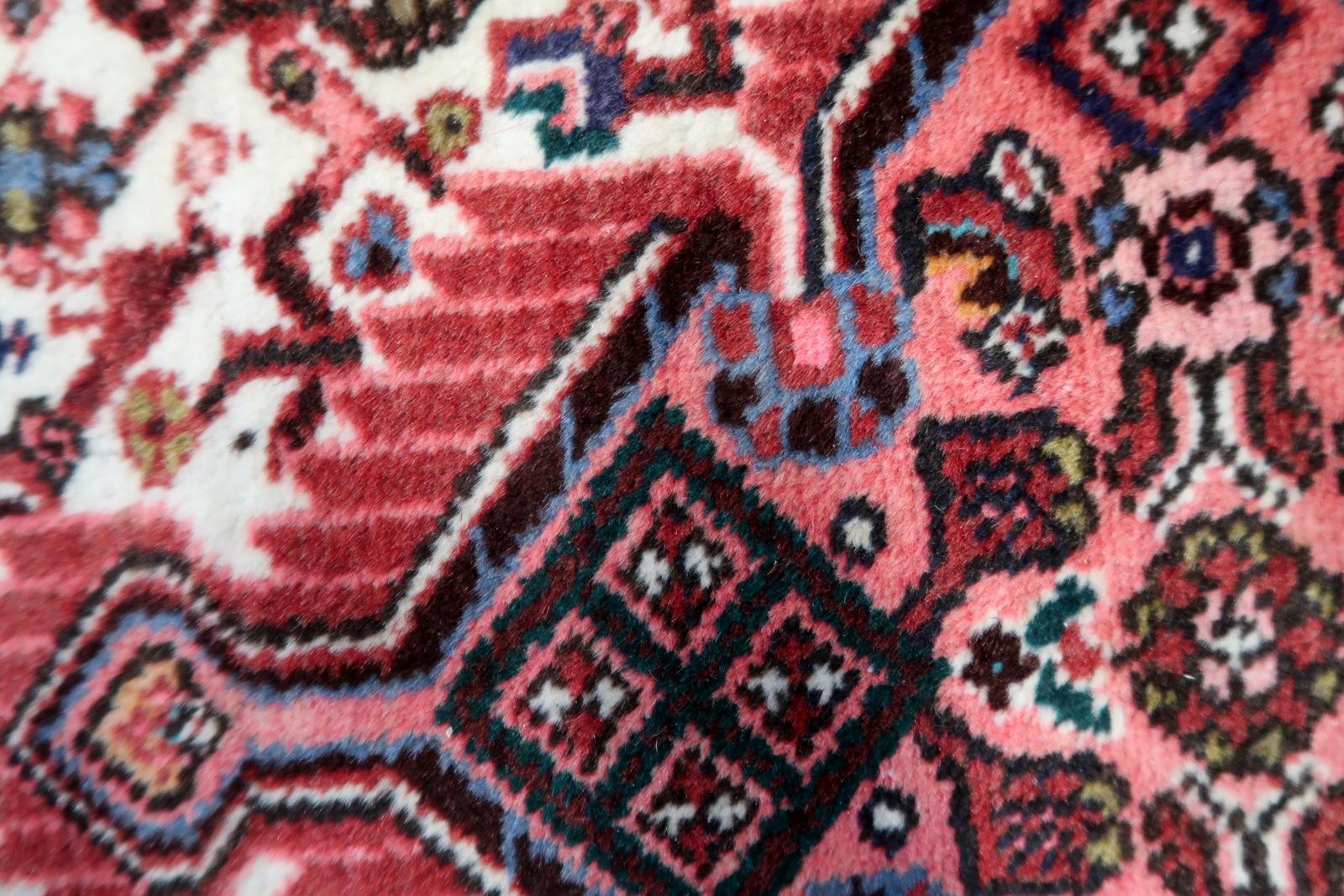 Handmade Vintage Persian Hamadan Rug 2.5' x 4' (77cm x 124cm), 1970s - 1C1112 For Sale 3