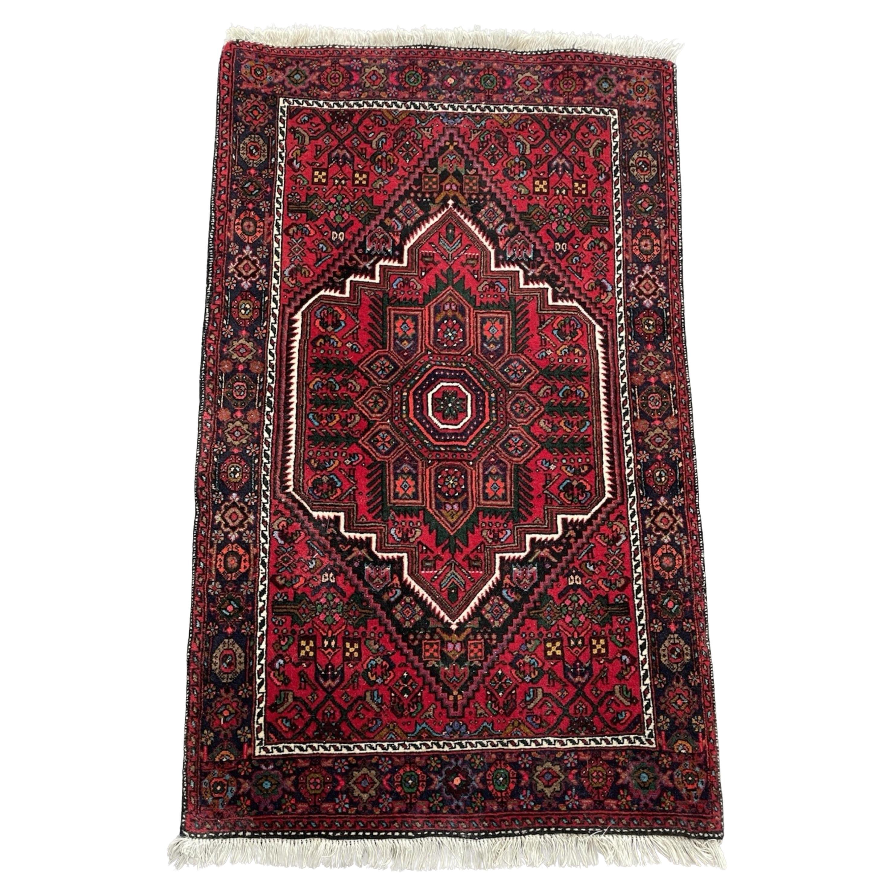 Handgefertigter Vintage Persian Hamadan Teppich 2.6
x 4.2
, 1950er Jahre - 1N116