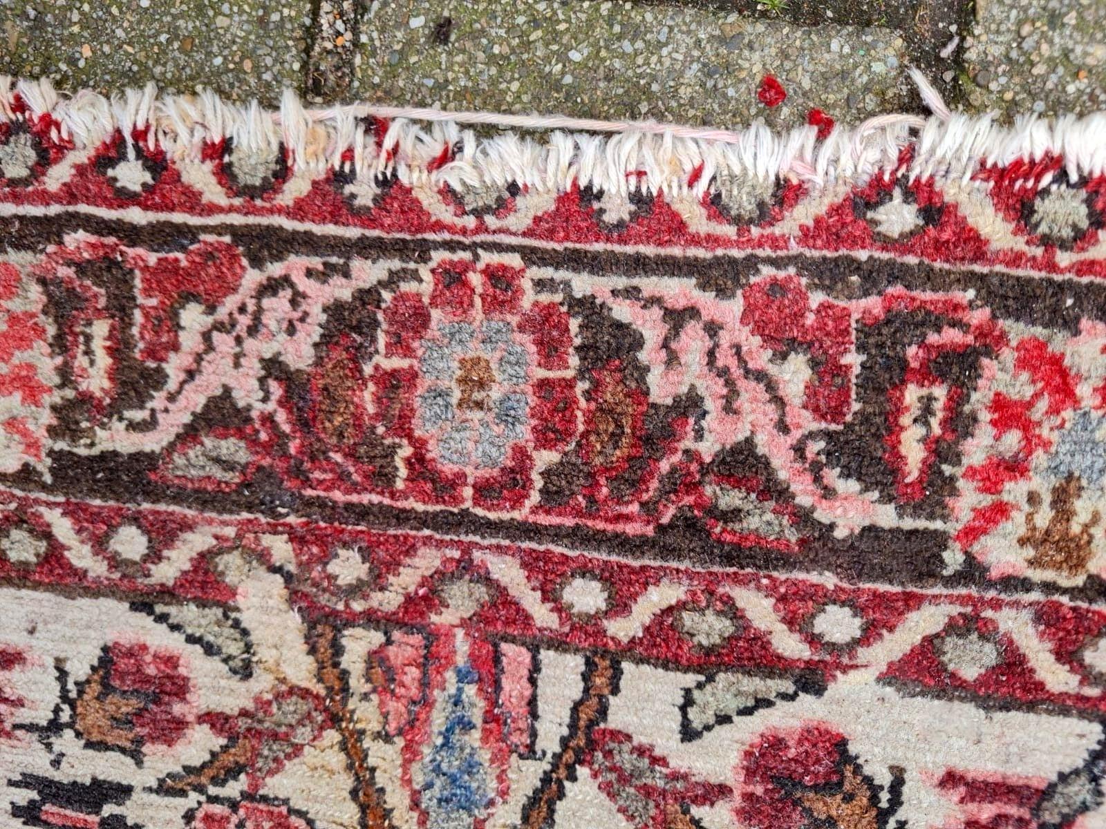 Handgefertigte Vintage persischen Hamadan Teppich 2,8 'x 4,6' 1950er Jahre - 2K45 im Angebot 3