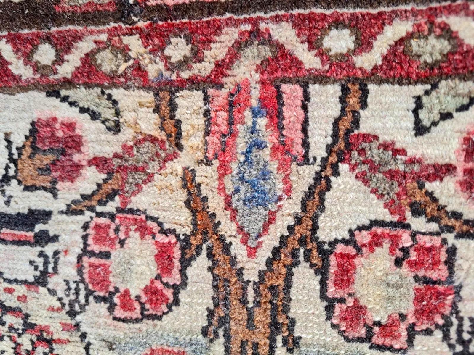 Handgefertigte Vintage persischen Hamadan Teppich 2,8 'x 4,6' 1950er Jahre - 2K45 (Handgeknüpft) im Angebot