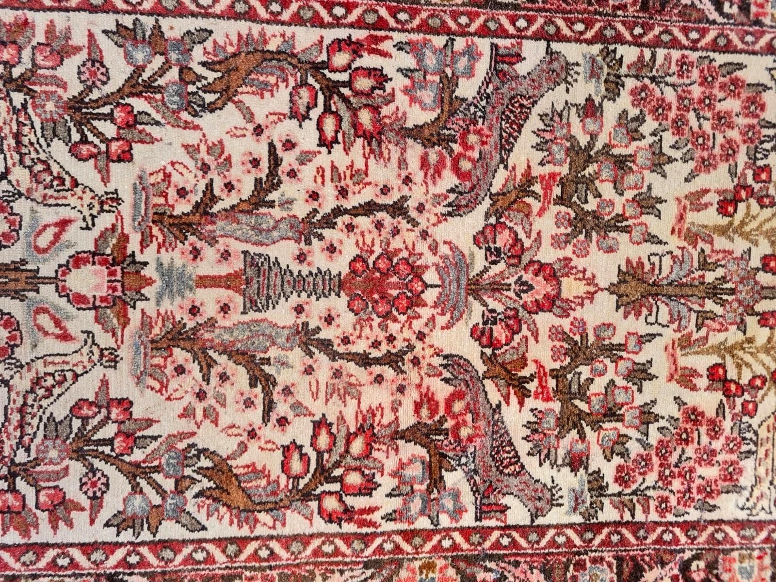 Handgefertigte Vintage persischen Hamadan Teppich 2,8 'x 4,6' 1950er Jahre - 2K45 im Zustand „Gut“ im Angebot in Bordeaux, FR